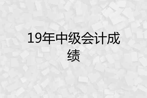 19年中级会计成绩