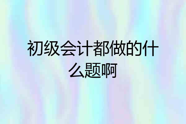 初级会计都做的什么题啊