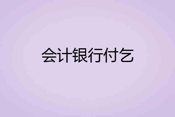 会计银行付乞