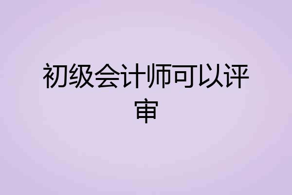 初级会计师可以评审
