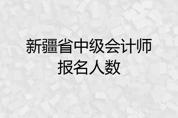新疆省中级会计师报名人数