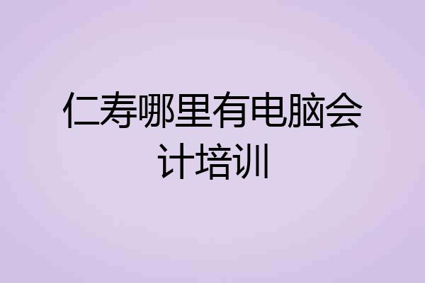 仁寿哪里有电脑会计培训