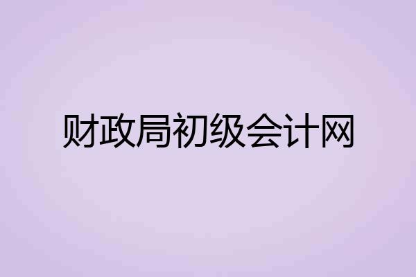 财政局初级会计网