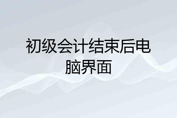 初级会计结束后电脑界面