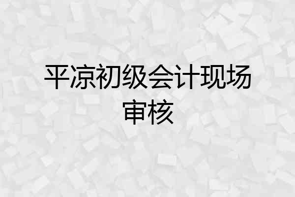 平凉初级会计现场审核