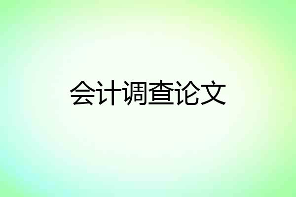 会计调查论文