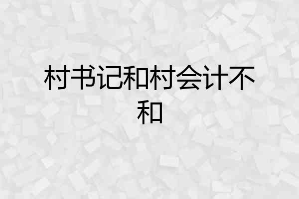 村书记和村会计不和