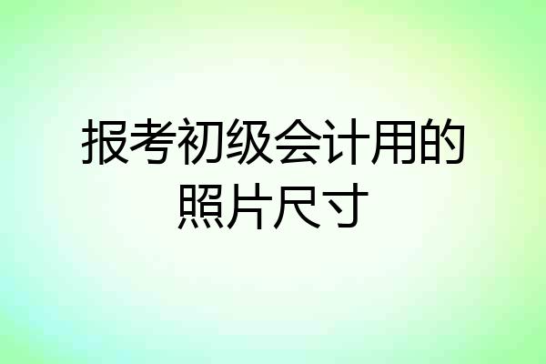 报考初级会计用的照片尺寸
