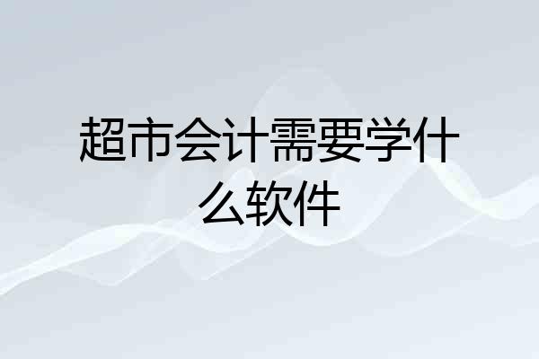 超市会计需要学什么软件