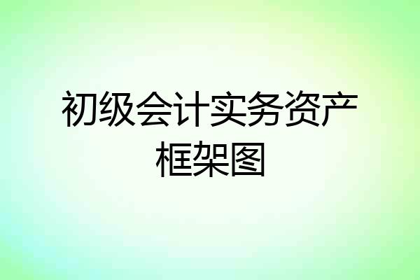 初级会计实务资产框架图