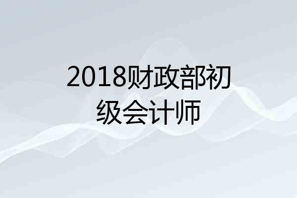 2018财政部初级会计师