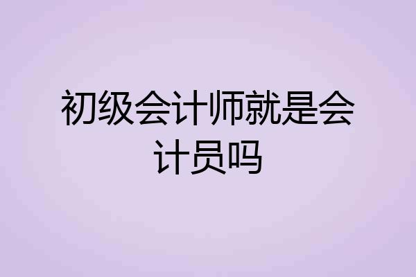 初级会计师就是会计员吗