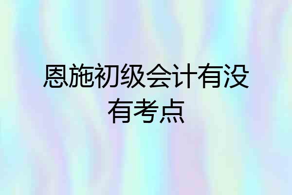 恩施初级会计有没有考点