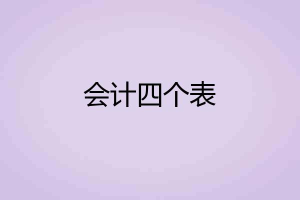会计四个表