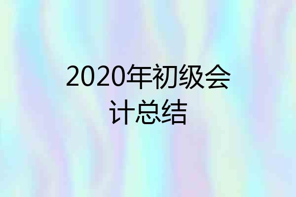 2020年初级会计总结
