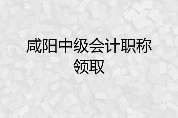 咸阳中级会计职称领取