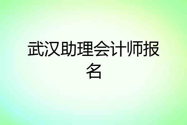 武汉助理会计师报名