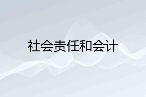 社会责任和会计
