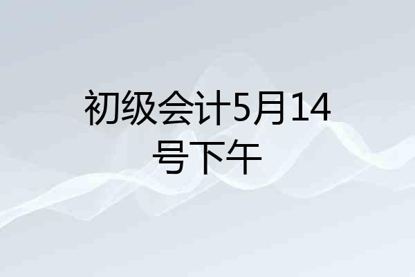 初级会计5月14号下午