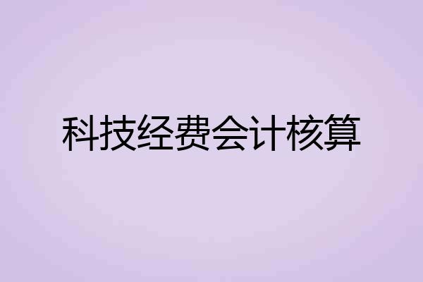 科技经费会计核算