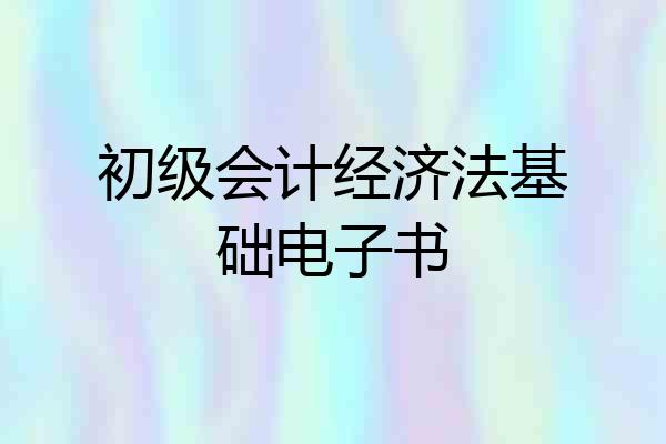 初级会计经济法基础电子书