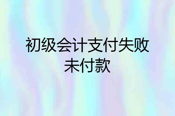 初级会计支付失败未付款