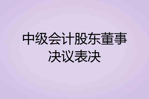 中级会计股东董事决议表决