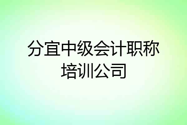 分宜中级会计职称培训公司