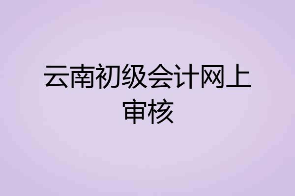 云南初级会计网上审核
