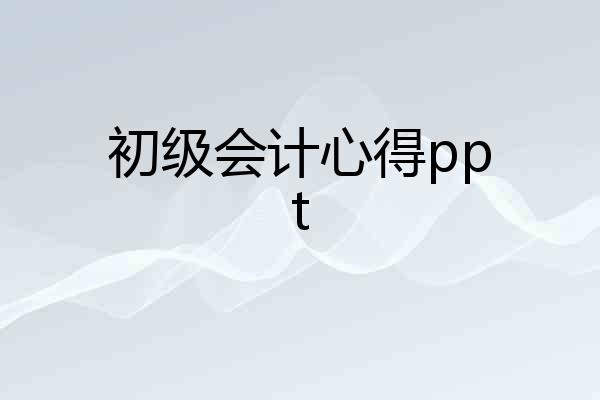 初级会计心得ppt