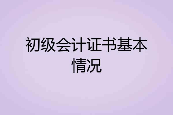初级会计证书基本情况