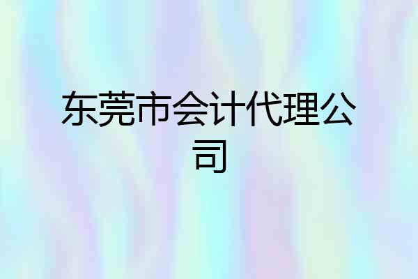 东莞市会计代理公司