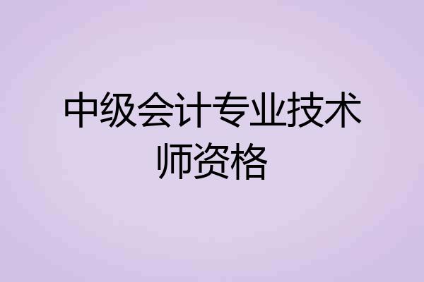 中级会计专业技术师资格