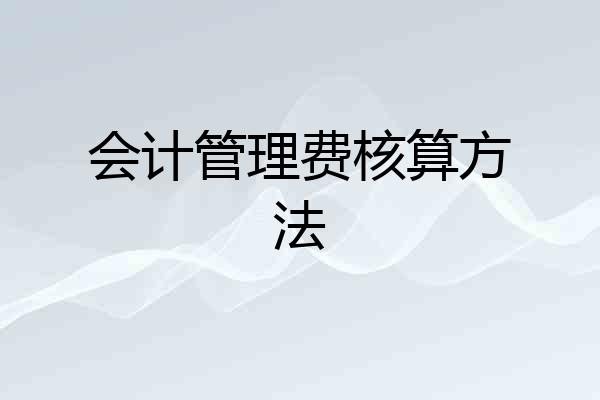 会计管理费核算方法
