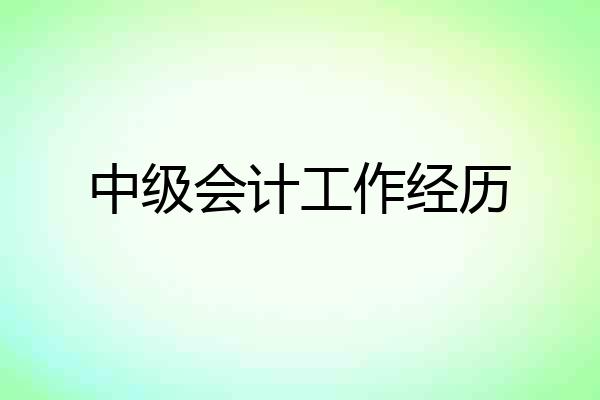 中级会计工作经历