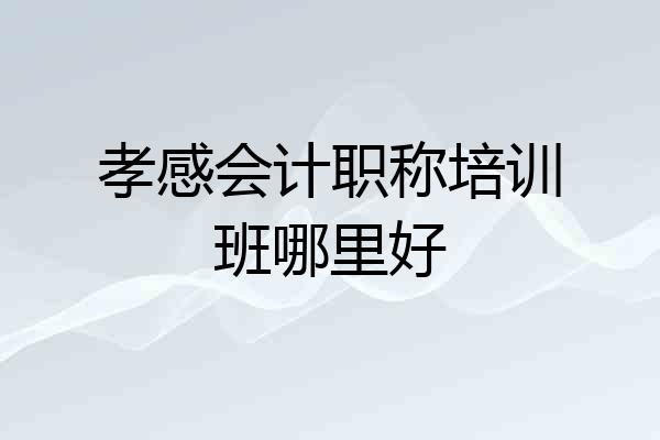 孝感会计职称培训班哪里好