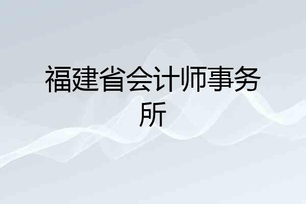 福建省会计师事务所