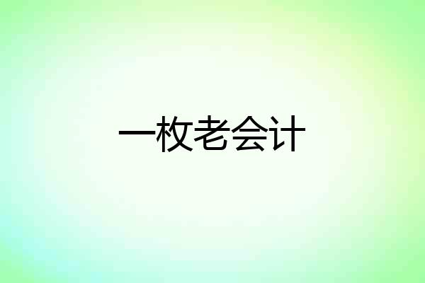 一枚老会计