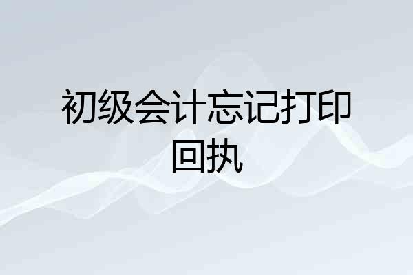 初级会计忘记打印回执
