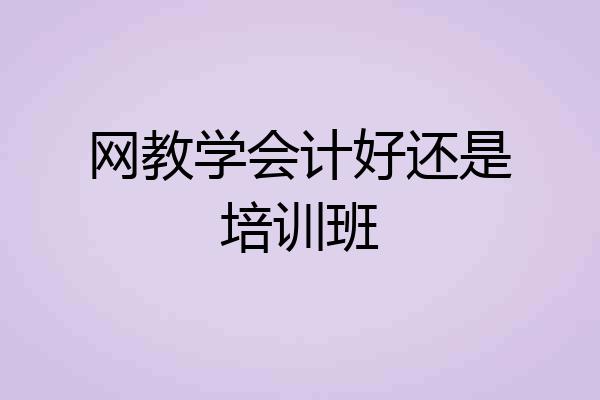 网教学会计好还是培训班