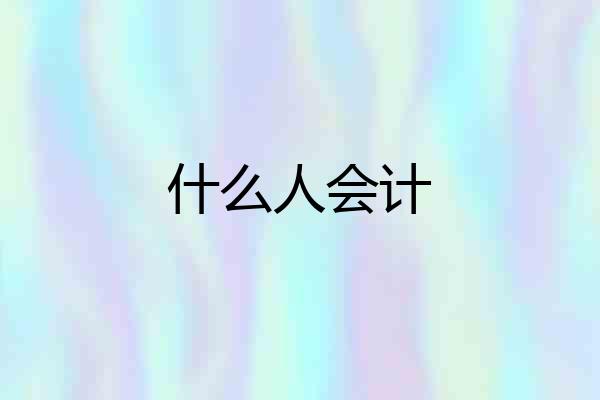 什么人会计