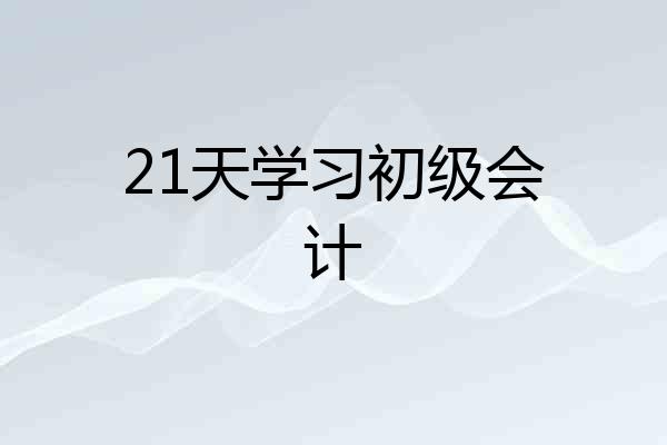 21天学习初级会计