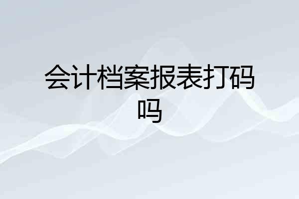 会计档案报表打码吗