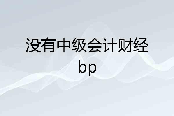 没有中级会计财经bp