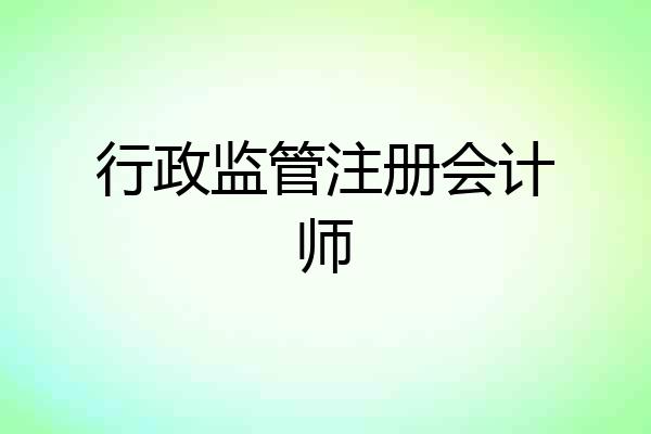 行政监管注册会计师