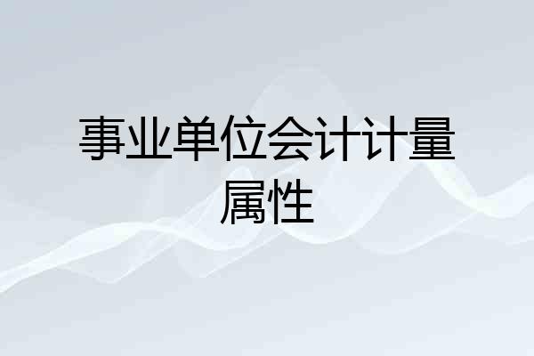 事业单位会计计量属性