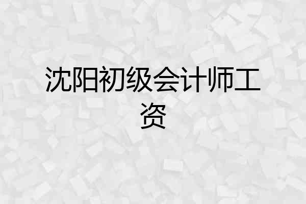 沈阳初级会计师工资