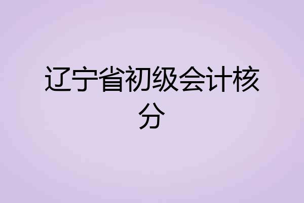 辽宁省初级会计核分