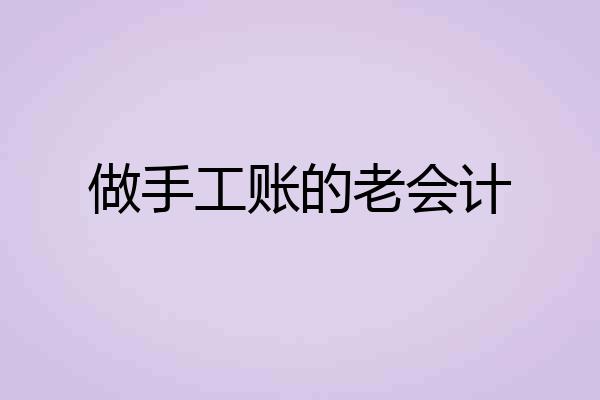 做手工账的老会计