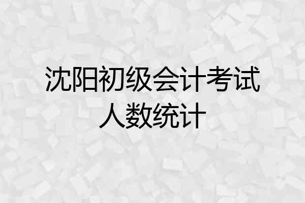沈阳初级会计考试人数统计